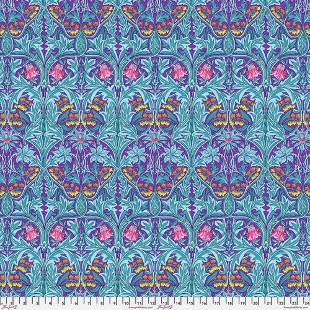 Fabric FreeSpirit Purple Bluebell Kaffe x Morris & Co. by the Quarter Yard PWKW004.PURPLE
